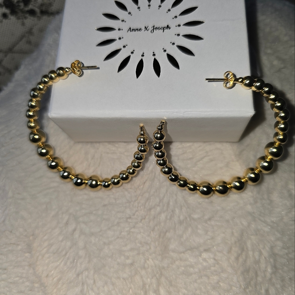 Brand New Anne X Joseph gold plated beaded earrings!!!!